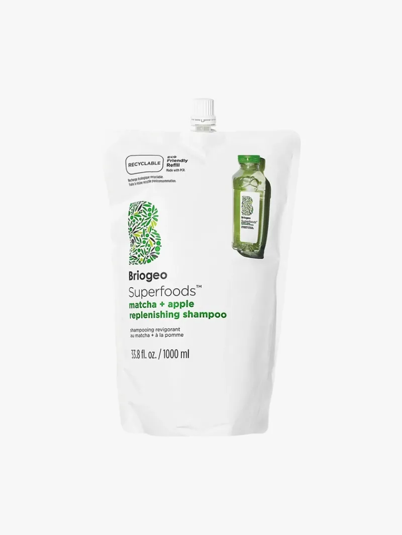 Briogeo Matcha + Apple Replenishing Superfood Shampoo 1L Refill | MECCA Hot