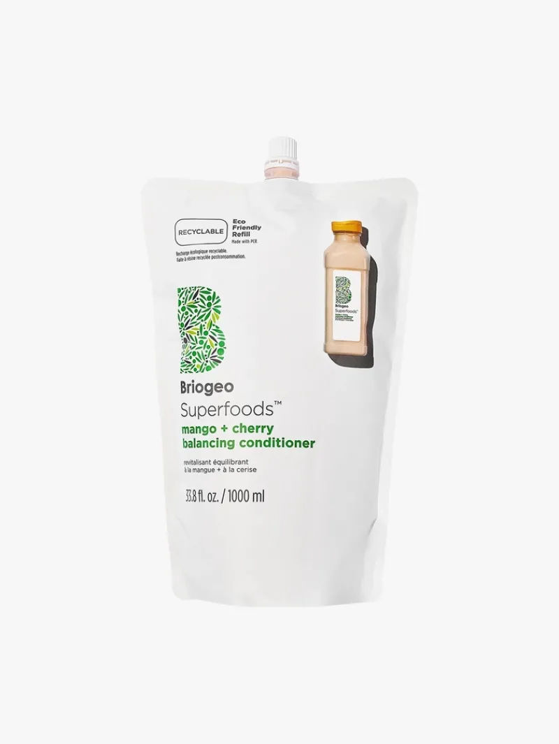 Briogeo Superfoods™ Mango + Cherry Oil Control & Balancing Conditioner 1L Refill | MECCA Online
