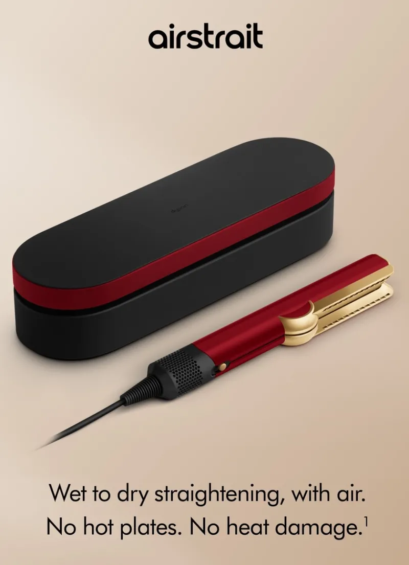 Dyson Airstrait™ Straightener Red Velvet/Gold | MECCA Clearance