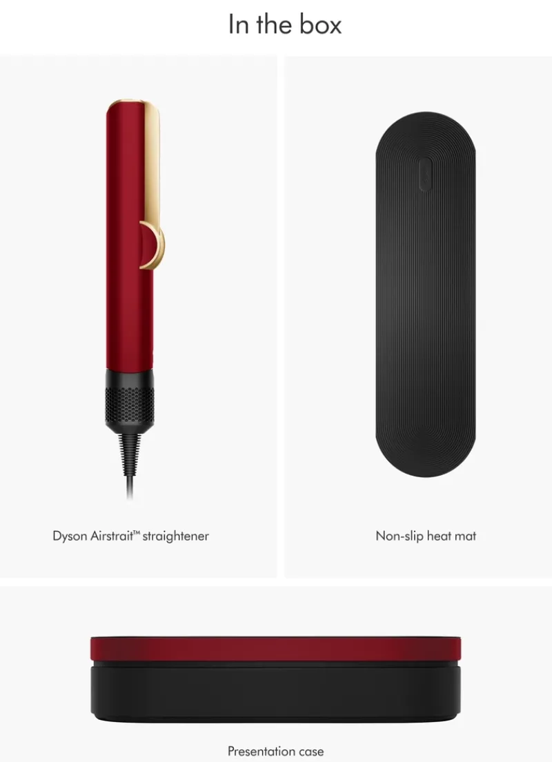 dyson_airstrait_straighte_4.webp Dyson Airstrait™ Straightener Red Velvet/Gold | MECCA Clearance