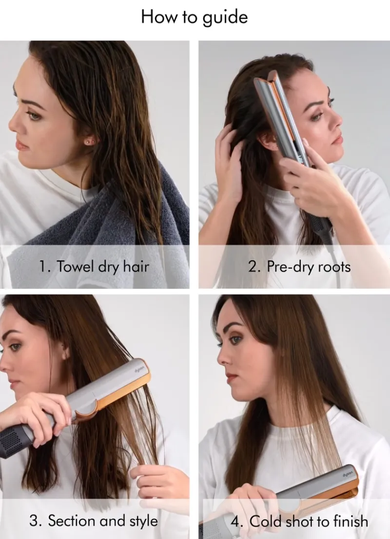 dyson_airstrait_straighte_7.webp Dyson Airstrait™ Straightener Red Velvet/Gold | MECCA Clearance