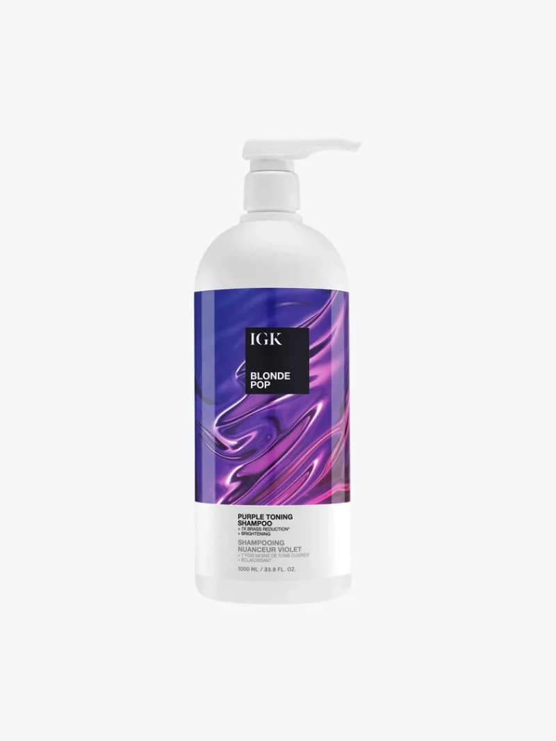 IGK BLONDE POP Purple Toning Shampoo - Retail litre - 1L | MECCA Online