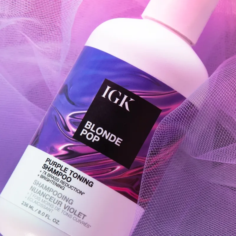 igk_blonde_pop_purple_ton_8.webp IGK BLONDE POP Purple Toning Shampoo - Retail litre - | MECCA Clearance