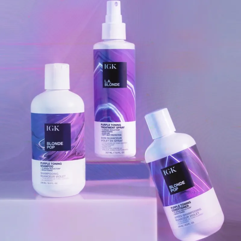 igk_blonde_pop_purple_ton_9.webp IGK BLONDE POP Purple Toning Shampoo - Retail litre - | MECCA Clearance