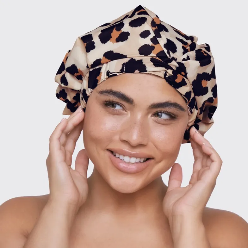 kitsch_recycled_polyester_2.webp Kitsch Recycled Polyester Luxe Shower Cap Leopard | MECCA Best