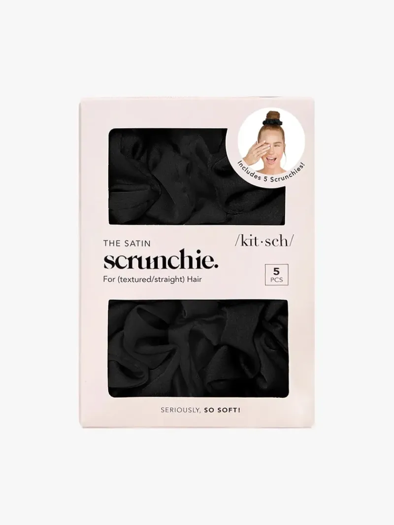 Kitsch Satin Sleep Scrunchies - Black | MECCA Fashion