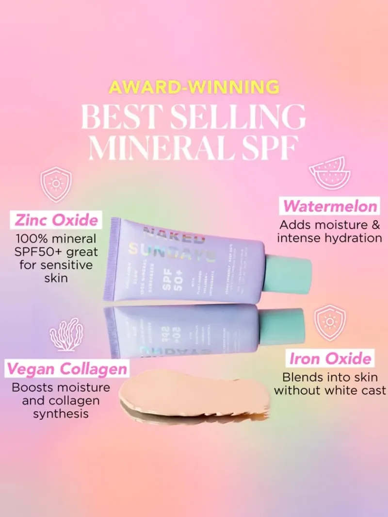 naked_sundays_spf_collage_3.webp Naked Sundays SPF50+ Collagen Glow 100% Mineral Lotion | MECCA Fashion