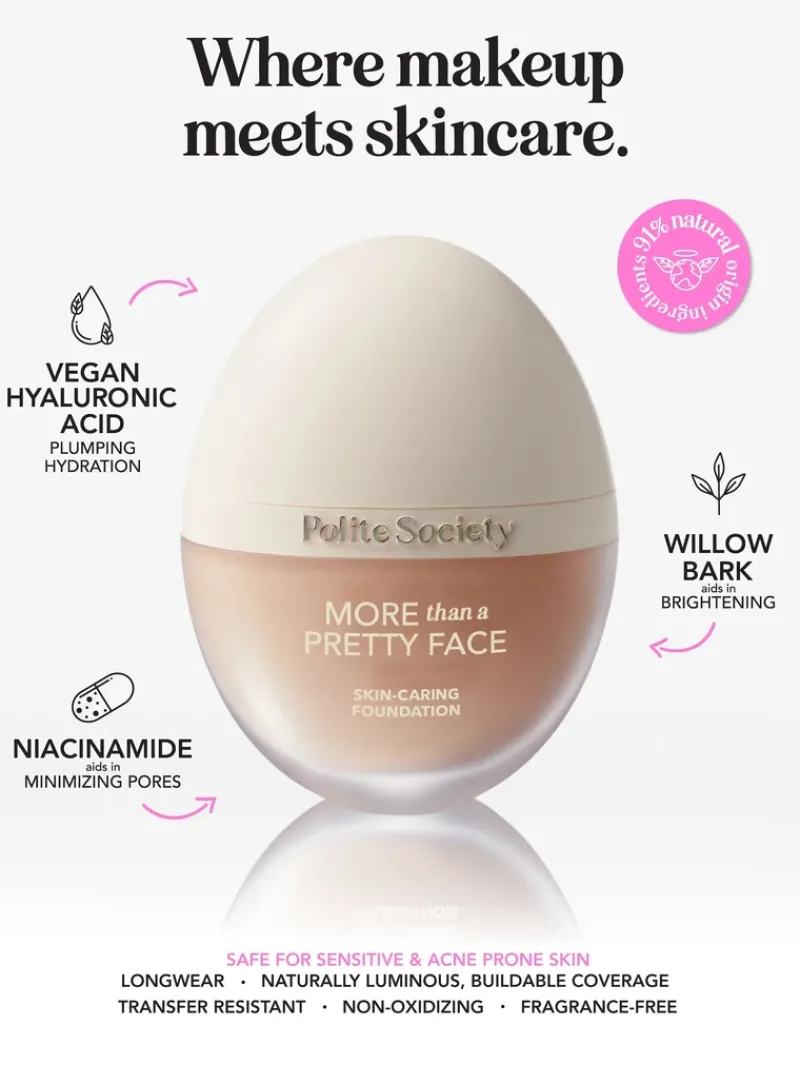 polite_society_more_than__7.webp Polite Society More Than A Pretty Face Skin-Caring Medium to Full Coverage Foundation | MECCA Best